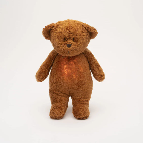 PREORDER Moonie | Organic Humming Bear With Lamp - Caramel