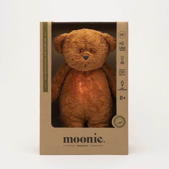 PREORDER Moonie | Organic Humming Bear With Lamp - Caramel
