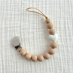 Pacifier Clip | Oatmeal Love