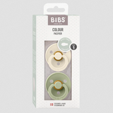 Bibs Pacifier Colour |  Symmetrical 2 PK Sage / Ivory