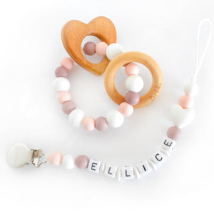 Gift Set | Pacifier Clip/Rattle | Personalized | Elice