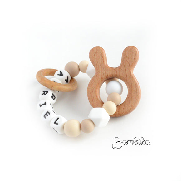 Silicone Ring Rattle | Personalized | Adriel
