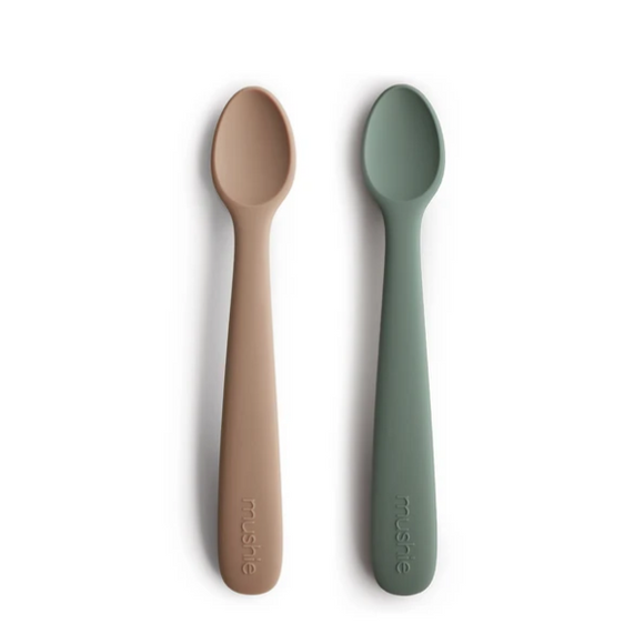 Silicone Feeding Spoons | Dried Thyme/Natural | 2-Pack