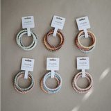 mushie | Pearl Teething Bracelet 3-Pack (Linen/Peony/Pale Pink)