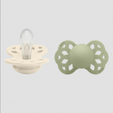 Bibs Pacifier Infinity | Silicone Symmetrical 2 PK | Sage / Ivory