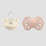 Bibs Pacifier Infinity | Silicone Symmetrical 2 PK | Blush / Ivory