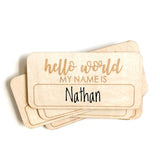 TinyMiracle | Birth Announcement Sign | Hello World Name Tag