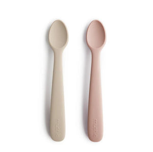 Silicone Feeding Spoons | Blush/Shifting Sand | 2-Pack