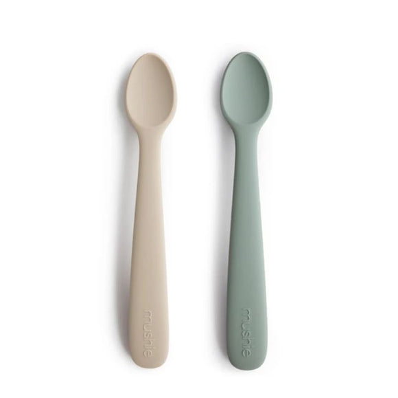 Silicone Feeding Spoons | Cambridge Blue/Shifting Sand | 2-Pack
