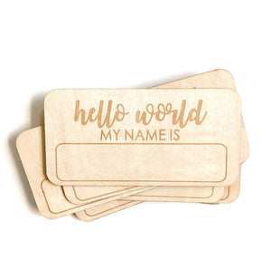 TinyMiracle | Birth Announcement Sign | Hello World Name Tag
